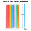 [400 Pcs] Colorful Individually Wrapped Disposable Plastic Straws(7.5" longX0.23" diameter) view 2