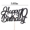 10th Birthday Decorations 10 Years Blessed & Loved Cake Topper for 10th Birthday, Wedding Anniversary Party Decorations Black Glitter view 2