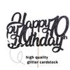 10th Birthday Decorations 10 Years Blessed & Loved Cake Topper for 10th Birthday, Wedding Anniversary Party Decorations Black Glitter view 4