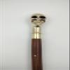 Brass Skull Head Handle Wood Walking Stick Cane Nautical Style 3 Part Easily Open Vintage view 2