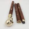 Brass Skull Head Handle Wood Walking Stick Cane Nautical Style 3 Part Easily Open Vintage view 3