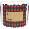 Red Buffalo Plaid Kraft Adhesive Gift Tags for Holiday and Christmas Wrapping  2 x 3 Inch Labels, Roll of 25 Rustic Farmhouse-Style Christmas Gift Tag Stickers, Made in USA view 1