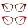 EYE ZOOM 2 Pack Ladies Cat Eye Reading Glasses for Women, Tortoise Brown and Wine Red +1.75 view 1