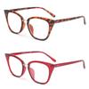 EYE ZOOM 2 Pack Ladies Cat Eye Reading Glasses for Women, Tortoise Brown and Wine Red +1.75 view 3