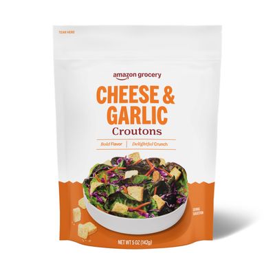 Amazon Grocery, Cheese & Garlic Croutons, 5 Oz (Previously Amazon Fresh, Packaging May Vary)