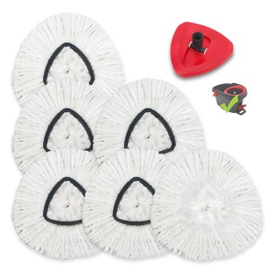 6 Pack Mop Heads Replacements for O-Cedar, Compatible with O Ceda EasyWring Spin Mop Replace Refills for Ocedar, Deep Cleaning Machine Washable and Easy-to-Replace