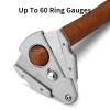 CIGARMALL Cigar Cutter Stainless Steel, Double Sharp Blade Safe Cut Cutter, Lock Leather Protective Cover Guillotine with Gift Box(Silver) view 3