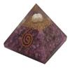 Sharvgun Healing Crystal Amethyst Orgonite Pyramid Metaphysical Stone Figurine, 45-50 MM Stone Pyramid Reiki Chakra Gemstone Energy Charged Generator with Gift Pouch view 1