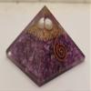 Sharvgun Healing Crystal Amethyst Orgonite Pyramid Metaphysical Stone Figurine, 45-50 MM Stone Pyramid Reiki Chakra Gemstone Energy Charged Generator with Gift Pouch view 2