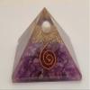 Sharvgun Healing Crystal Amethyst Orgonite Pyramid Metaphysical Stone Figurine, 45-50 MM Stone Pyramid Reiki Chakra Gemstone Energy Charged Generator with Gift Pouch view 3