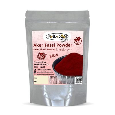 Aker Fassi Powder Pure Natural Deer Blood Magic Premium Red Ground Natural Dry Dried Herbal Herb Herbs No Additives No Preservatives Halal (17.64 oz / 500 gm)