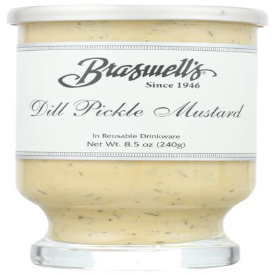 Braswells Dill Pickle Mustard 8.5 ounce jar