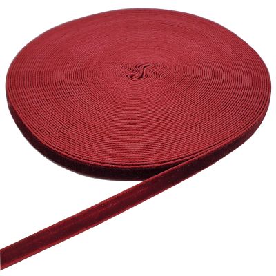 15 Yards Wine Red Velvet Ribbon Spool, for Wedding, Gift Wrapping, Hair Bows, Home Decorating (1/4in, Wine)