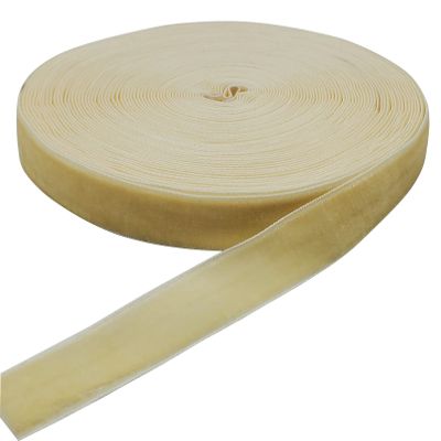 15 Yards Beige Velvet Ribbon Spool, for Wedding, Gift Wrapping, Hair Bows, Home Decorating (3/4in, Beige)