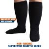 Bulinlulu Extra Width Socks for Swollen Feet-4 Pairs Bariatric Hospital Lymphedema Diabetic Socks for Women Men 13-15-2 Black+2 White view 4