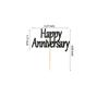 Arthsdite 24pcs Happy Anniversary Cupcake Toppers Black Glitter Anniversary Cupcake Picks Baby Shower Birthday Wedding Anniversary Party Cake Decorations Supplies view 3