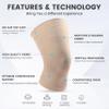 Knee Compression Sleeves, 1 Pair, Can Be Worn Under Pants, 20-30mmHg Strong Support Knee Brace for Unisex, Knee Support for Meniscus Tear, Arthritis, Pain Relief, Injury Recovery, Daily Wear,Beige 3XL view 2