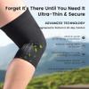 Knee Compression Sleeves, 1 Pair, Can Be Worn Under Pants, 20-30mmHg Strong Support Knee Brace for Unisex, Knee Support for Meniscus Tear, Arthritis, Pain Relief, Injury Recovery, Daily Wear,Black 3XL view 2