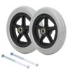 LIGUOYI Wheelchair Wheel Replacement 2 Pcs Anti-Slip Front Castor Wheels 6inch 7inch 8inch Wheelchair Wheels 5/16" (8 Mm) Bearing, Wear-Resistant and Non-Slip, Replacement Rollator Accessories view 1