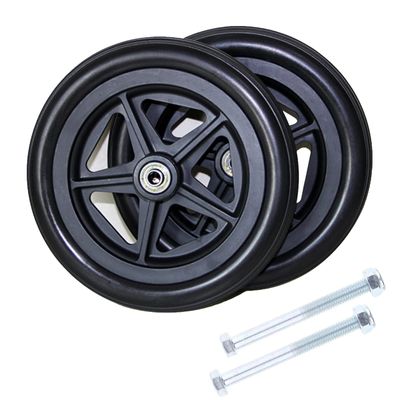 LIGUOYI Wheelchair Wheel Replacement 2 Pcs Anti-Slip Front Castor Wheels 6inch 7inch 8inch Wheelchair Wheels 5/16" (8 Mm) Bearing, Wear-Resistant and Non-Slip, Replacement Rollator Accessories