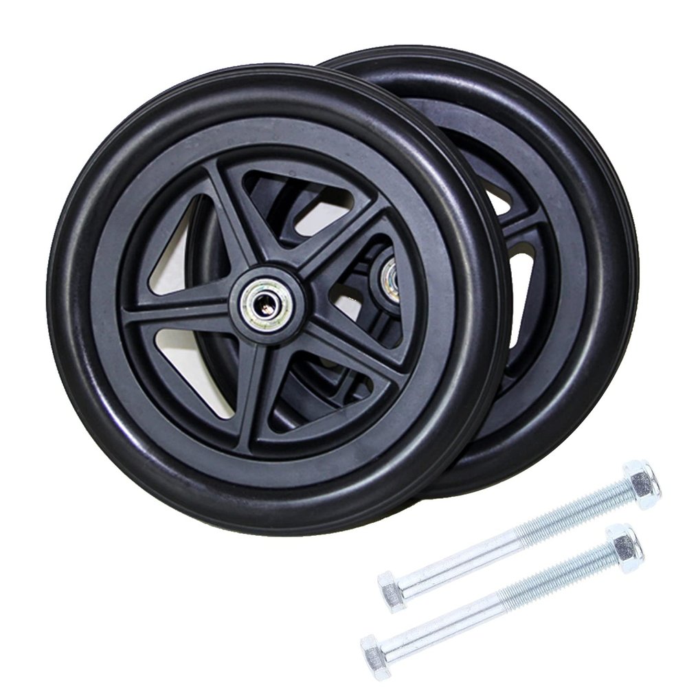 LIGUOYI Wheelchair Wheel Replacement 2 Pcs Anti-Slip Front Castor Wheels 6inch 7inch 8inch Wheelchair Wheels 5/16" (8 Mm) Bearing, Wear-Resistant and Non-Slip, Replacement Rollator Accessories