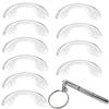 10 Pack Silicone Glasses U Shaped Screw-in Nose Pads with Micro Screwdriver, Non-Slip Anti-Drop Eyeglass Saddle Bridge Nose Pad Set for Eyeglasses Glasses Sunglasses Eyewear Optical, 42mm, Transparent view 1