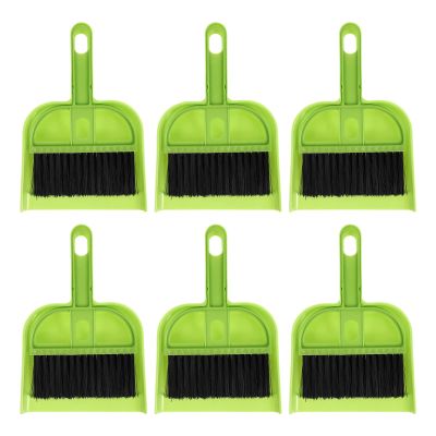 6 Sets Broom Dustpan Set Small Mini Handheld Dust pan with Cleaning Brush Combo Portable Compact Mini Whisk for Cleaning Desk Housekeeping Office Kitchen Pet Nest