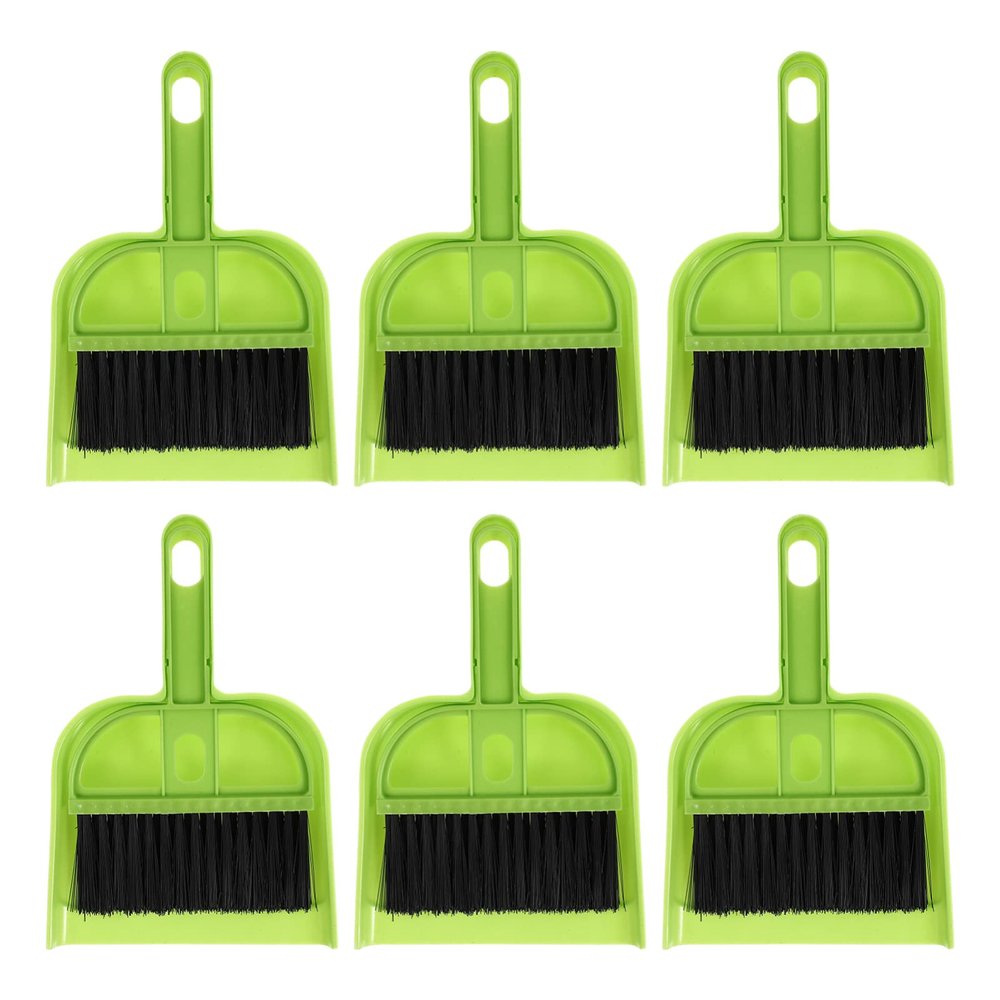 6 Sets Broom Dustpan Set Small Mini Handheld Dust pan with Cleaning Brush Combo Portable Compact Mini Whisk for Cleaning Desk Housekeeping Office Kitchen Pet Nest