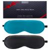 BeeVines 100% Real Mulberry Silk 2 Pack Sleep Mask, Pure Silk Eye Masks with Adjustable Strap for Sleeping, 100% Block Light Eye Shade Cover, Reduces Puffy Eyes Traveling Gifts(Black & Peacock Blue) view 1