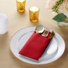 50-Pack Disposable Linen-Feel Dinner Napkins with Built-in Flatware Pocket, BRIGHT RED Prefolded Cloth Like Paper Napkins For Christmas, Dinner, Wedding Or Party [Silverware NOT Included] view 2