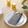50-Pack Disposable Linen-Feel Dinner Napkins with Built-in Flatware Pocket, GRAY Prefolded Cloth Like Paper Napkins For Dinner, Wedding Or Party [Silverware NOT Included] view 2