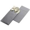 50-Pack Disposable Linen-Feel Dinner Napkins with Built-in Flatware Pocket, GRAY Prefolded Cloth Like Paper Napkins For Dinner, Wedding Or Party [Silverware NOT Included] view 3