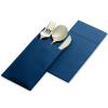 50-Pack Disposable Linen-Feel Dinner Napkins with Built-in Flatware Pocket, DARK BLUE Prefolded Cloth Like Paper Napkins For Dinner, Wedding Or Party [Silverware NOT Included] view 3