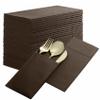 50-Pack Disposable Linen-Feel Dinner Napkins with Built-in Flatware Pocket, BROWN Prefolded Cloth Like Paper Napkins For Dinner, Wedding Or Party [Silverware NOT Included] view 1