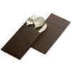 50-Pack Disposable Linen-Feel Dinner Napkins with Built-in Flatware Pocket, BROWN Prefolded Cloth Like Paper Napkins For Dinner, Wedding Or Party [Silverware NOT Included] view 3