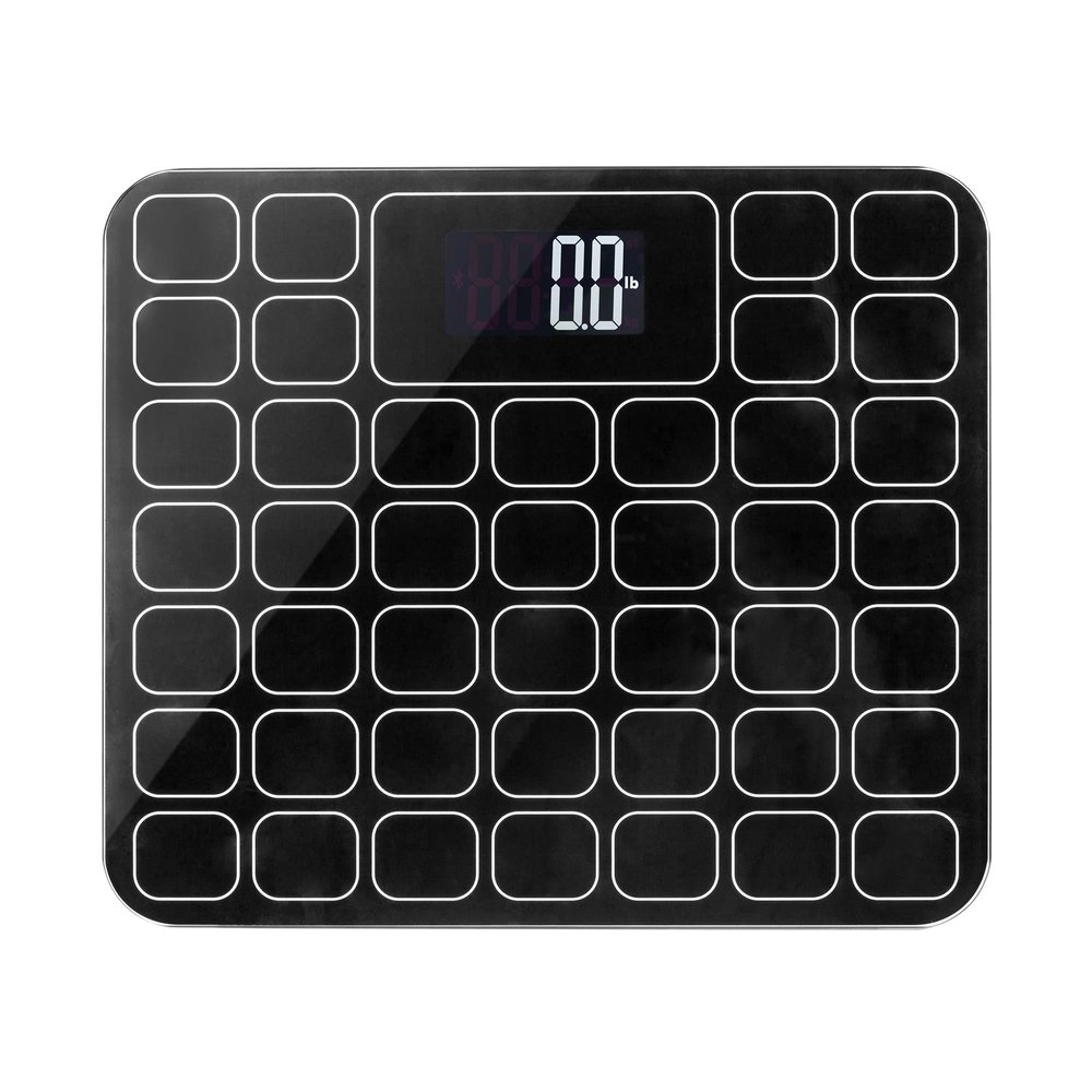 Digital Bathroom Scales for Accurate Body Weight Ultra Thin, Black Scale with Easy to Read LCD Display Auto Step On Design 4 Precision Weight Sensors Ultra Thin Black Scale, Batteries Included