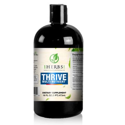 1Herbs Thrive Liquid Multivitamin Multi Nutrient Supplement 16oz