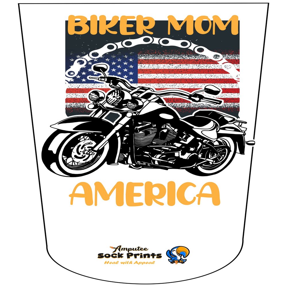 Heal with Appeal Amputee Sock Biker Mom America V1 3ply Stump Sock