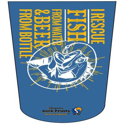 Amputee Sock"I Rescue Fish n Beer V1"