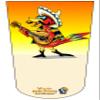 Amputee Sock "Red parrot w guitar V2" view 1