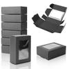 BadenBach 50 Pack Kraft Paper Soap Boxes, 3.3" x 2.4" x 1.2" Small Treat Box with Window, Mini Gift Boxes Bulk for Homemade Soap Packaging, Candy, Bakery Cookies, Party Favors (Black) view 3