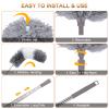 DEEHYO Microfiber Duster for Cleaning Fan, High Ceiling, Blinds, Furniture, Cars , 9PCS Extendable Feather Duster (Stainless Steel) 30 to 100 Inches, Reusable Bendable Washable view 4
