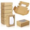 BadenBach 50 Pack Mini Kraft Paper Boxes with Windows,3.33" x 2.35" x 1.18",Small Homemade Soap Box Mini Treat Gift Boxes Bulk for Candy Cookies Party Favors Valentine's Day Supplies(Brown) view 3