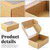 BadenBach 50 Pack Mini Kraft Paper Boxes with Windows,3.33" x 2.35" x 1.18",Small Homemade Soap Box Mini Treat Gift Boxes Bulk for Candy Cookies Party Favors Valentine's Day Supplies(Brown) view 4