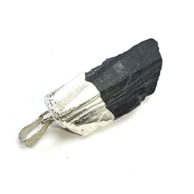 Natural Black Tourmaline Natural Point Pendant Necklace