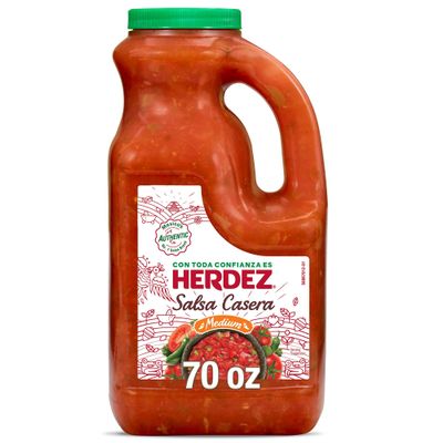 HERDEZ Salsa Casera, Medium, 70 oz Jug Authentic Mexican Homestyle Salsa for Tacos, Chips & Dips