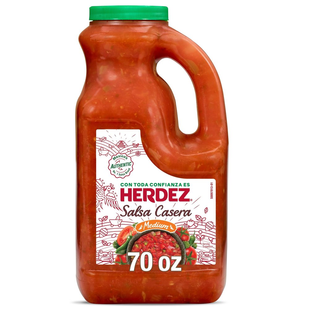 HERDEZ Salsa Casera, Medium, 70 oz Jug  Authentic Mexican Homestyle Salsa for Tacos, Chips & Dips