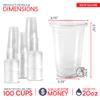 Shop Square 20 oz Plastic Cups with Lids (100 Pack) - Clear Plastic Cups for Iced Coffee, Boba, Milk Tea, Smoothies, and Fruit Shakes - Disposable with Lids for Parties, Cafes, Restaurants view 3