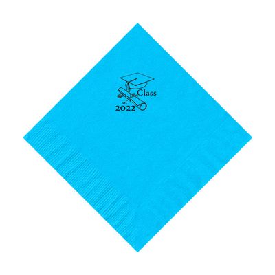 100 2-Ply Cocktail Personalized Napkins with Class of 2022 Logo