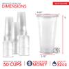 32 oz Plastic Cups with Lids (50 Pack) - Disposable Clear Cups for Iced Coffee, Boba, Milk Tea, Smoothies, and Fruit Shakes for Parties, Cafes, Restaurants view 3